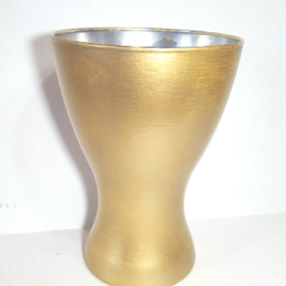 NEW Painted gold and silver vase, 7.5 inches tall, Christmas and Fall decor - Picture 4 of 4